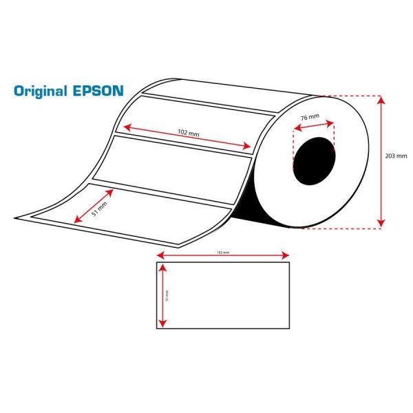 ROLLO Etiquetas Inkjet Alto Brillo 102mmx 51mm (2310 Etiq.)