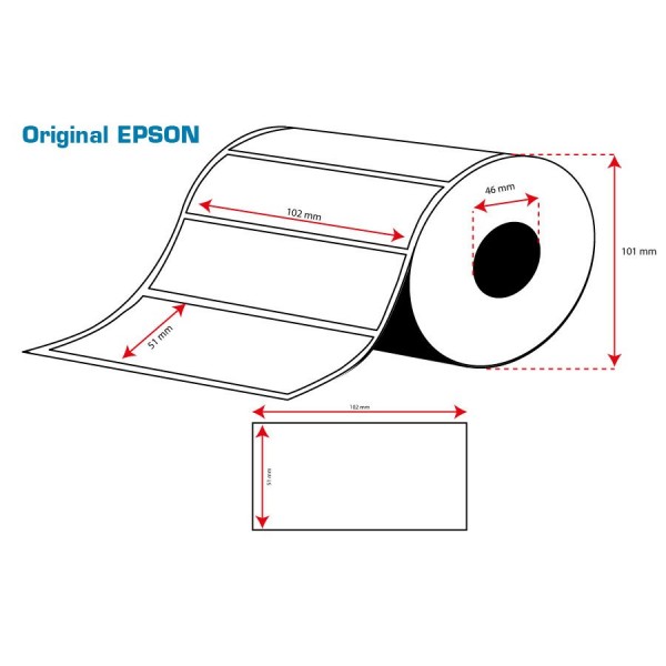 ROLLO Etiquetas Inkjet Alto Brillo 102mmx 51mm ( 610 Etiq.)