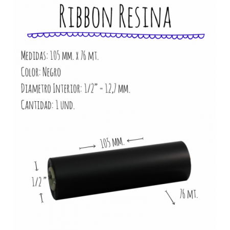 ROLLO RIBBON 105x076 NEGRO RESINA