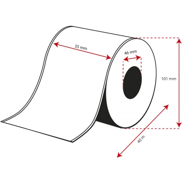 Rollo Etiquetas Inkjet Alto Brillo Continuo 35mmx 40m ( 40 m.) Rollo Etiquetas Inkjet Alto Brillo Continuo 35mmx 40m ( 40 m.)