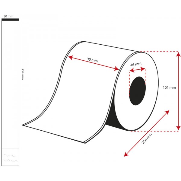 Rollo Brazaletes Sanitarios/Eventos 30mmx254mm ( 100 Etiq.) Rollo Brazaletes Sanitarios/Eventos 30mmx254mm ( 100 Etiq.)