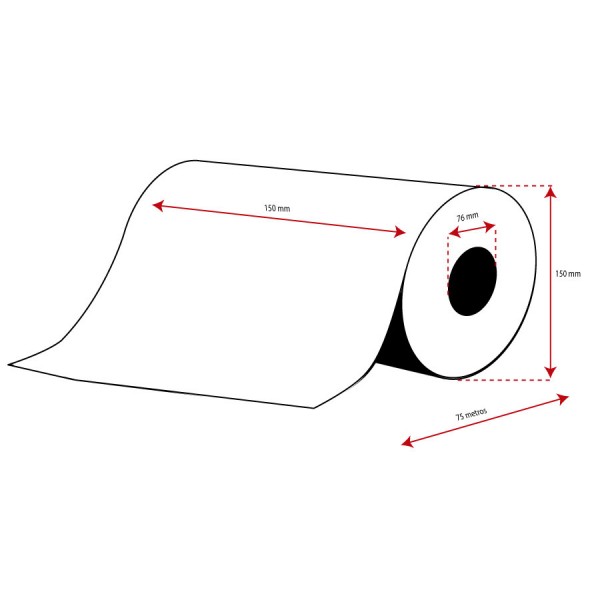 Rollo Etiquetas Inkjet Polipropileno Mate Continuo 150mmx 75m ( 75 m.) Rollo Etiquetas Inkjet Polipropileno Mate Continuo 150mmx 75m ( 75 m.)