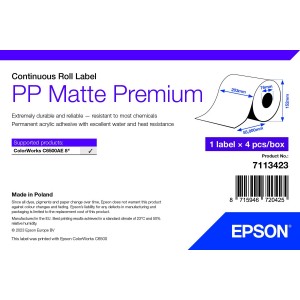ROLLO Etiqueta Inkjet Polipropileno Mate Continuo 210mmx 55m