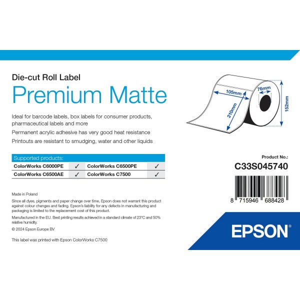 ROLLO Etiquetas Inkjet Mate Premium 105mmx210Mm (282 Etiq.) ROLLO Etiquetas Inkjet Mate Premium 105mmx210Mm (282 Etiq.)