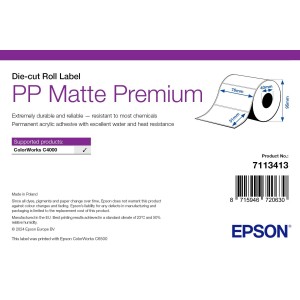 ROLLO Etiquetas Inkjet Mate PP Premium 76mmx 51mm ( 535 Etiq.)