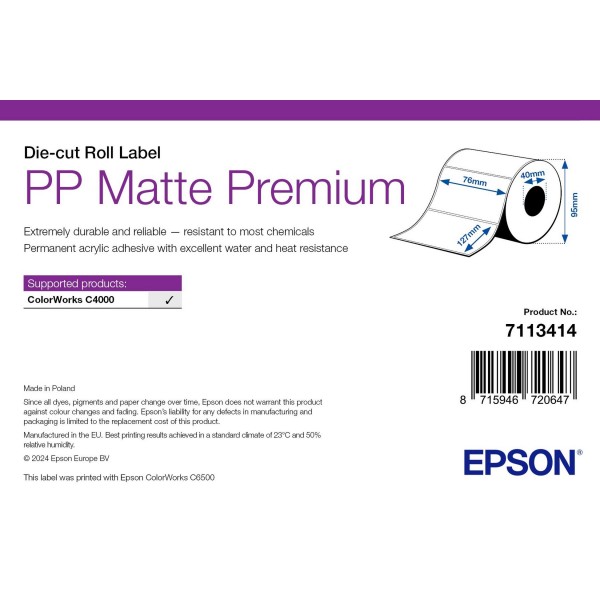 ROLLO Etiquetas Inkjet Mate PP Premium 76mmx127mm ( 220 Etiq.) ROLLO Etiquetas Inkjet Mate PP Premium 76mmx127mm ( 220 Etiq.)