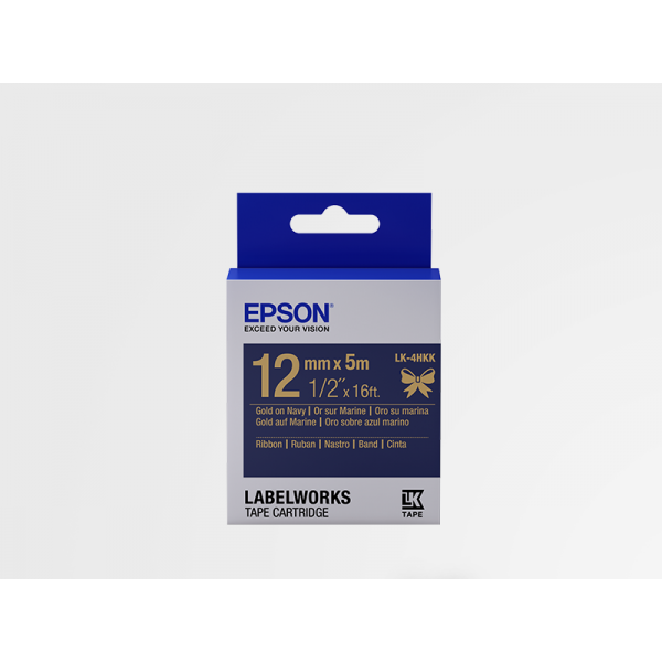 Cinta Satinada de Etiquetas Epson LK-4HKK Oro/Azul Marino 12 mm (5 m)
