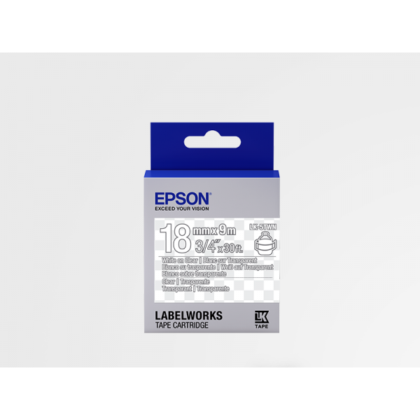 Cinta de Etiquetas Transparente Epson LK-5TWN Blanca Transparente/Transparente 18mm (9 m)