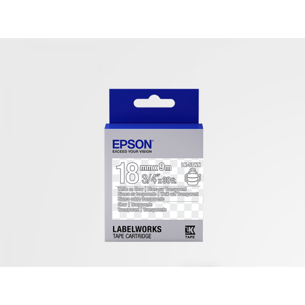 Cinta de Etiquetas Transparente Epson LK-5TWN Blanca Transparente/Transparente 18mm (9 m) Cinta de Etiquetas Transparente Epson LK-5TWN Blanca Transparente/Transparente 18mm (9 m)