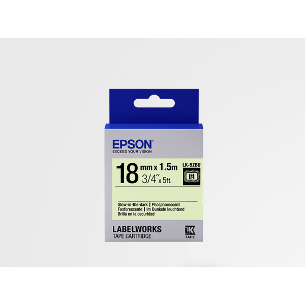 Cinta de Etiquetas Fosforescente Epson LK-5ZBU Negro/Fosforescente 18mm (1.5 m) Cinta de Etiquetas Fosforescente Epson LK-5ZBU Negro/Fosforescente 18mm (1.5 m)