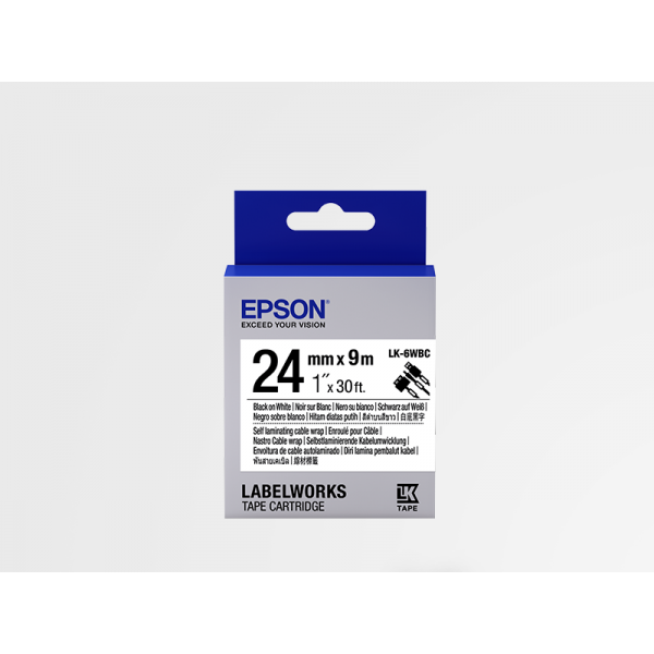 Cinta para Cable Epson LK-6WBC Negra/Blanca 24mm (9 m) Cinta para Cable Epson LK-6WBC Negra/Blanca 24mm (9 m)