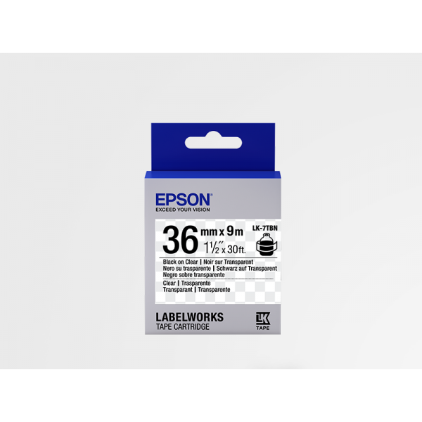 Cinta de Etiquetas Transparente Epson LK-7TBN Negra Transparente/Transparente 36mm (9 m) Cinta de Etiquetas Transparente Epson LK-7TBN Negra Transparente/Transparente 36mm (9 m)