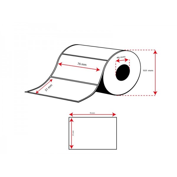 Rollo Etiquetas Inkjet Mate 76mmx 51mm ( 650 Etiq.)