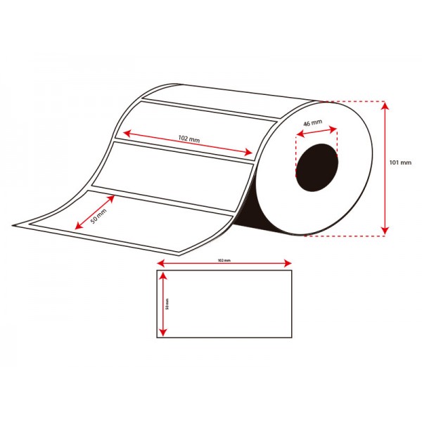 Rollo Etiquetas Inkjet Alto Brillo 102mmx50mm (610 Etiq.) Rollo Etiquetas Inkjet Alto Brillo 102mmx50mm (610 Etiq.)