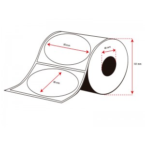 Rollo Etiquetas Inkjet Alto Brillo 80mm diámetro ( 500 Etiq.)