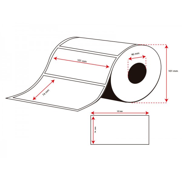 Rollo Etiquetas Inkjet Alto Brillo Continuo 101mmx74mm (415 Etiq.) Rollo Etiquetas Inkjet Alto Brillo Continuo 101mmx74mm (415 Etiq.)