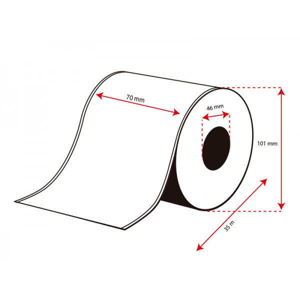 Rollo Etiquetas Inkjet Polipropileno 70mmx35m (35 m.) Rollo Etiquetas Inkjet Polipropileno 70mmx35m (35 m.)