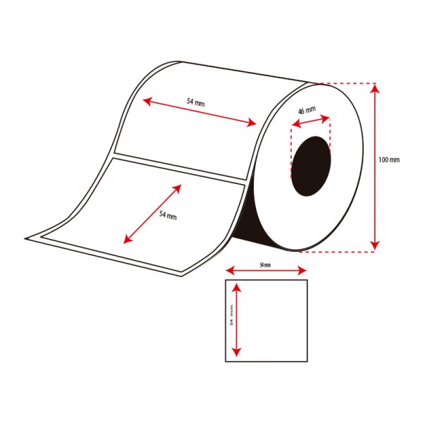 Rollo Etiquetas Inkjet Alto Brillo 54mmx54mm (700 Etiq.) Rollo Etiquetas Inkjet Alto Brillo 54mmx54mm (700 Etiq.)