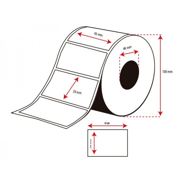 Rollo Etiquetas Inkjet Alto Brillo 43mmx29mm (1200 Etiq.) Rollo Etiquetas Inkjet Alto Brillo 43mmx29mm (1200 Etiq.)